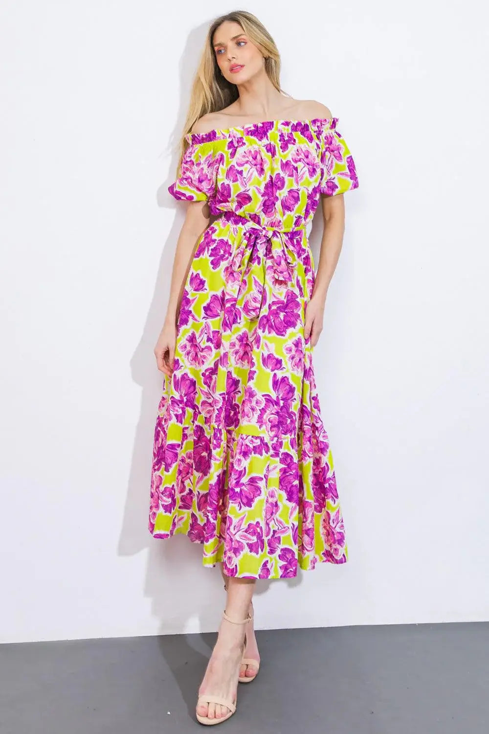 I'M IN CHARGE WOVEN MIDI DRESS - Flying Tomato - Flyclothing LLC