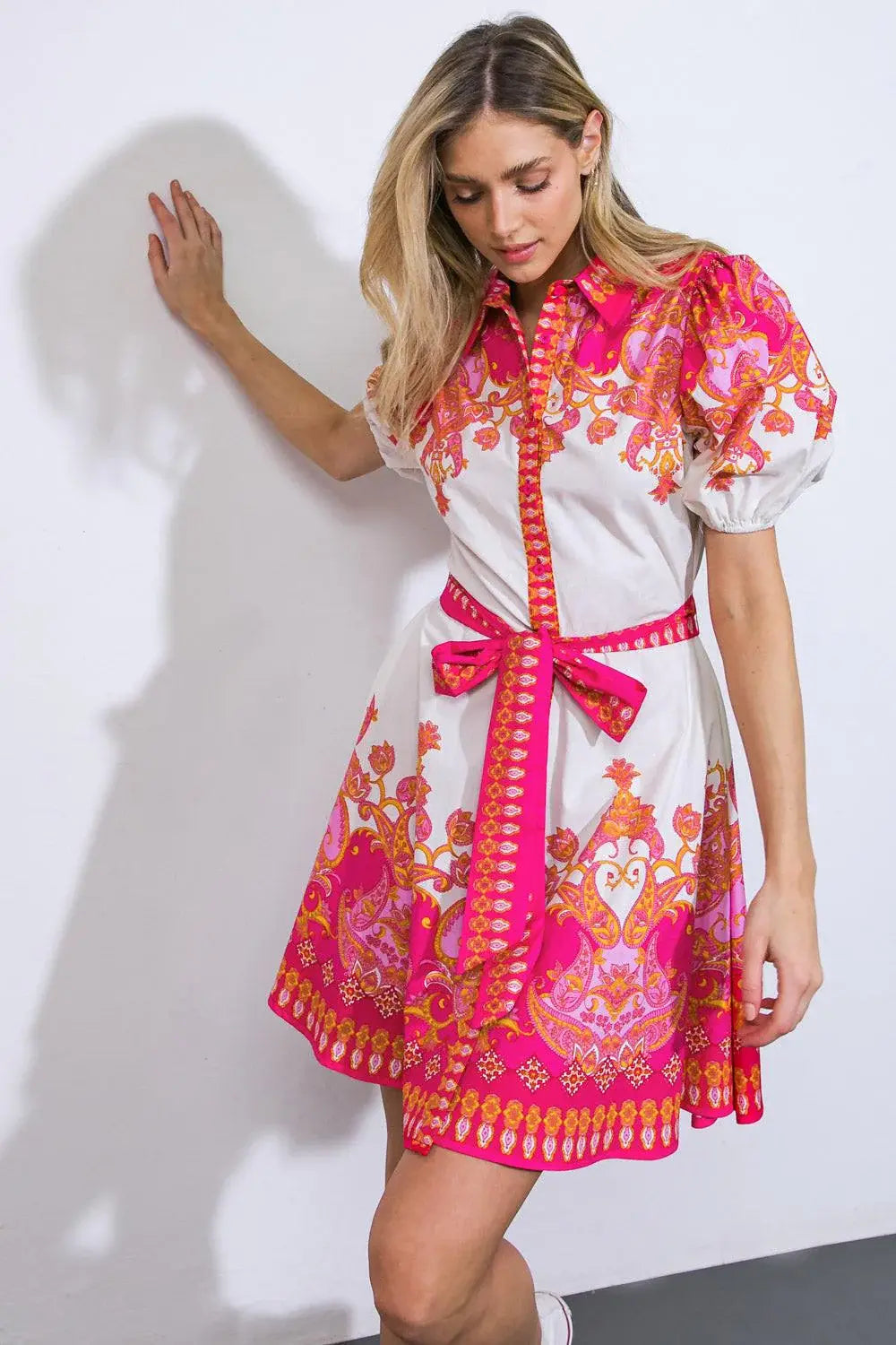 ATTENTION SEEKER WOVEN MINI DRESS - Flying Tomato - Flyclothing LLC