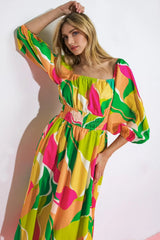 A SECOND THOUGHT WOVEN MIDI DRESS - Flying Tomato - Flyclothing LLC
