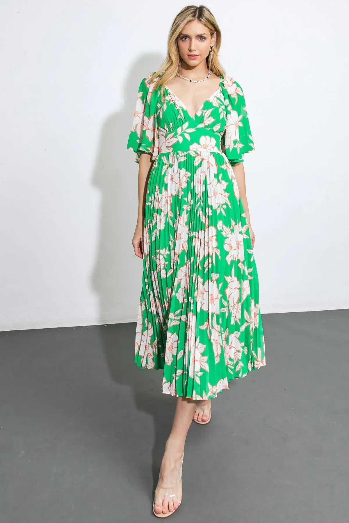MESSAGE IN A BOTTLE WOVEN MIDI DRESS - Flying Tomato - Flyclothing LLC