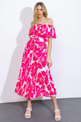 LOVE SCRIPT WOVEN MIDI DRESS - Flying Tomato - Flyclothing LLC