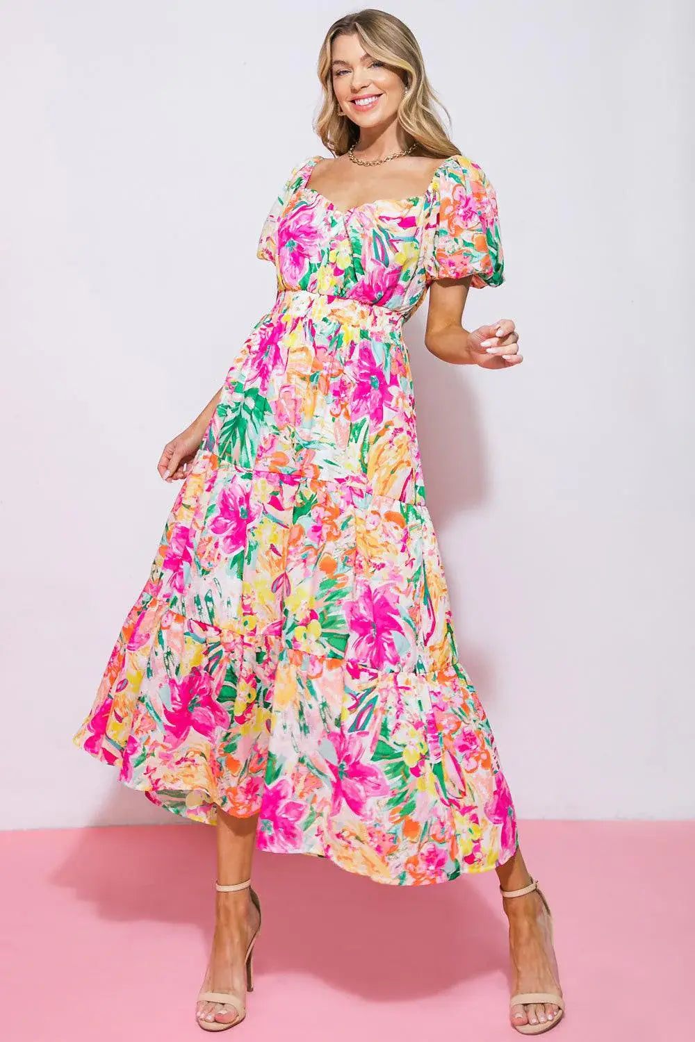 IT STARTS NOW WOVEN MIDI DRESS - Flying Tomato - Flyclothing LLC