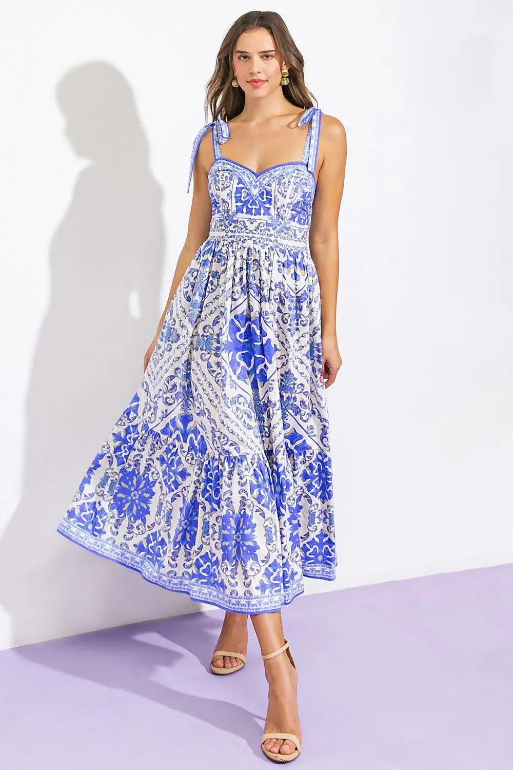 FINDING MY PEACE WOVEN MIDI DRESS - Flying Tomato - Flyclothing LLC