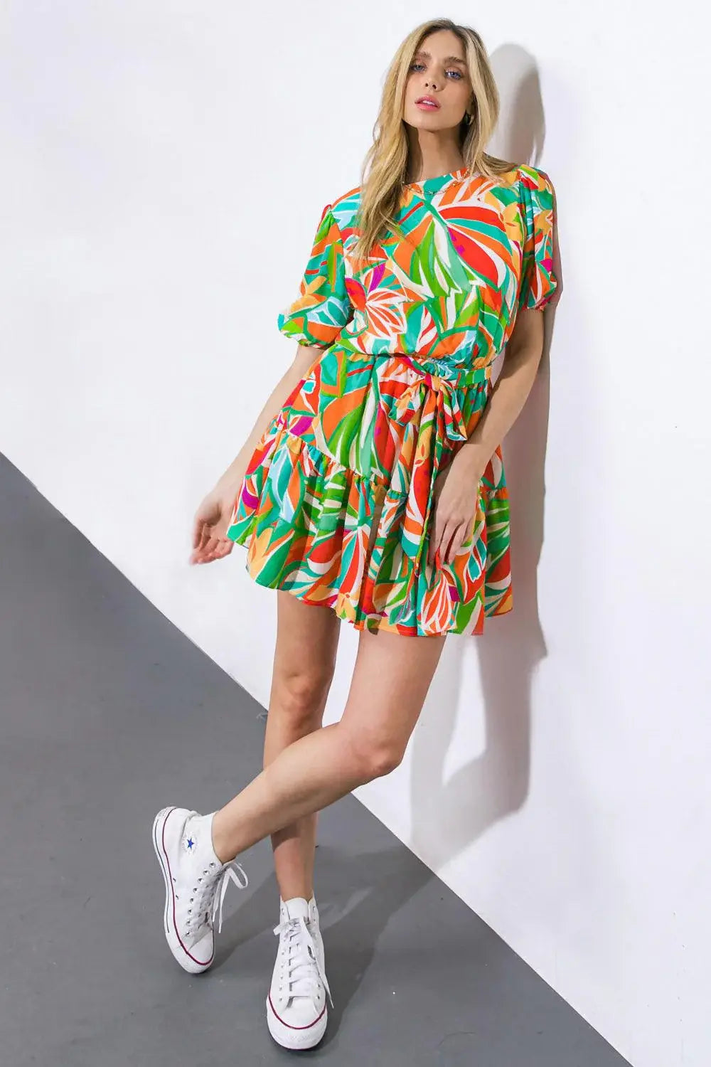 TIME TO START WOVEN MINI DRESS - Flying Tomato - Flyclothing LLC