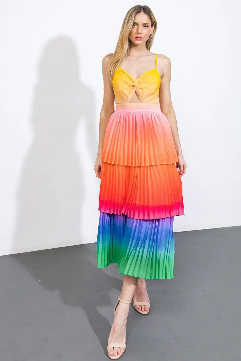 SEEING YOU AGAIN WOVEN MIDI DRESS - Flying Tomato - Flyclothing LLC