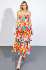 VISIONS FROM THE MEADOW WOVEN MIDI DRESS - Flying Tomato - Flyclothing LLC