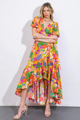 GARDEN OF LIFE WOVEN MIDI DRESS - Flying Tomato - Flyclothing LLC