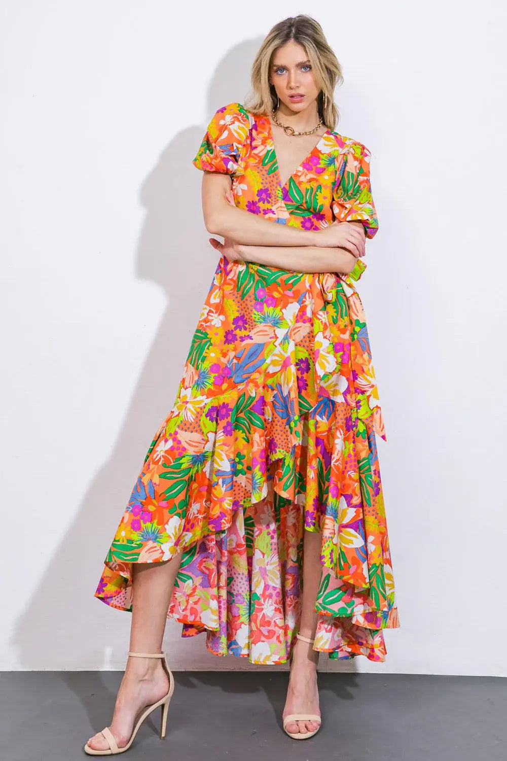 GARDEN OF LIFE WOVEN MIDI DRESS - Flying Tomato - Flyclothing LLC