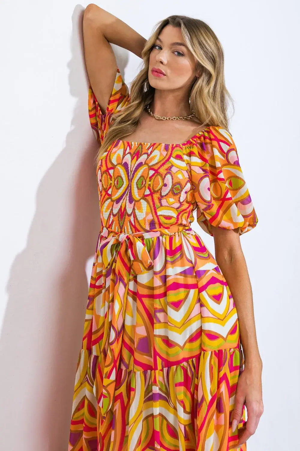 IT'S YOUR PLACE WOVEN MIDI DRESS - Flying Tomato - Flyclothing LLC