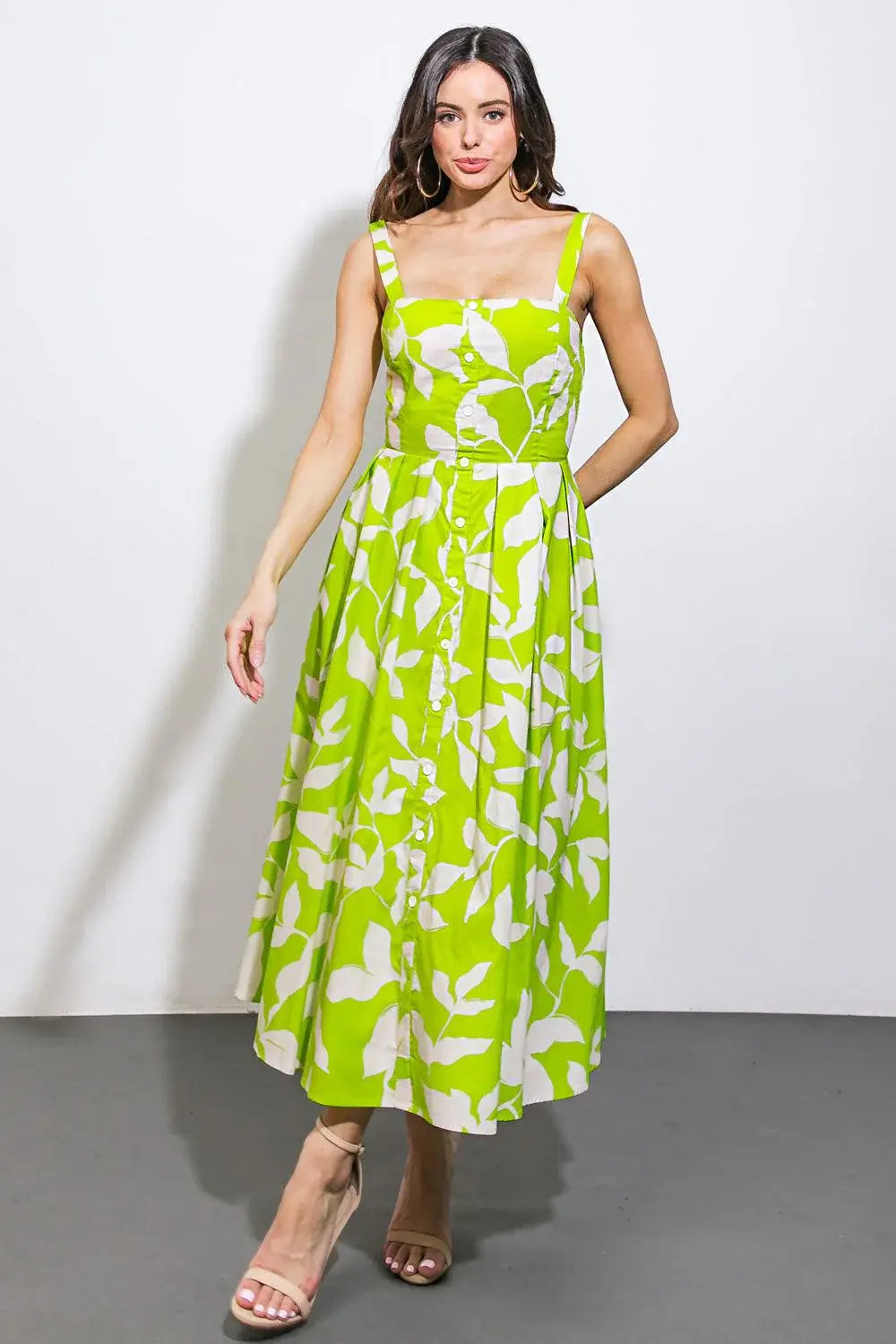 A PASSIONATE HEART WOVEN MIDI DRESS - Flying Tomato - Flyclothing LLC
