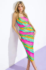 DESIRABLE DESTINATIONS MESH MIDI DRESS - Flying Tomato - Flyclothing LLC