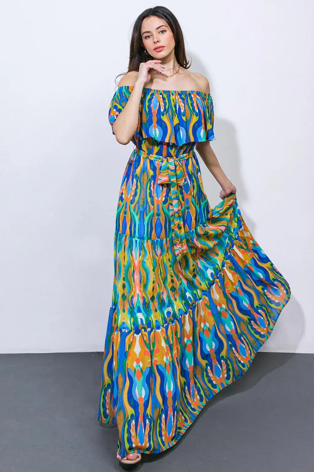 DARE TO BE YOU WOVEN MAXI DRESS - Flying Tomato - Flyclothing LLC