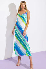 SENSE OF SERENITY WOVEN SATIN MIDI DRESS - Flying Tomato - Flyclothing LLC