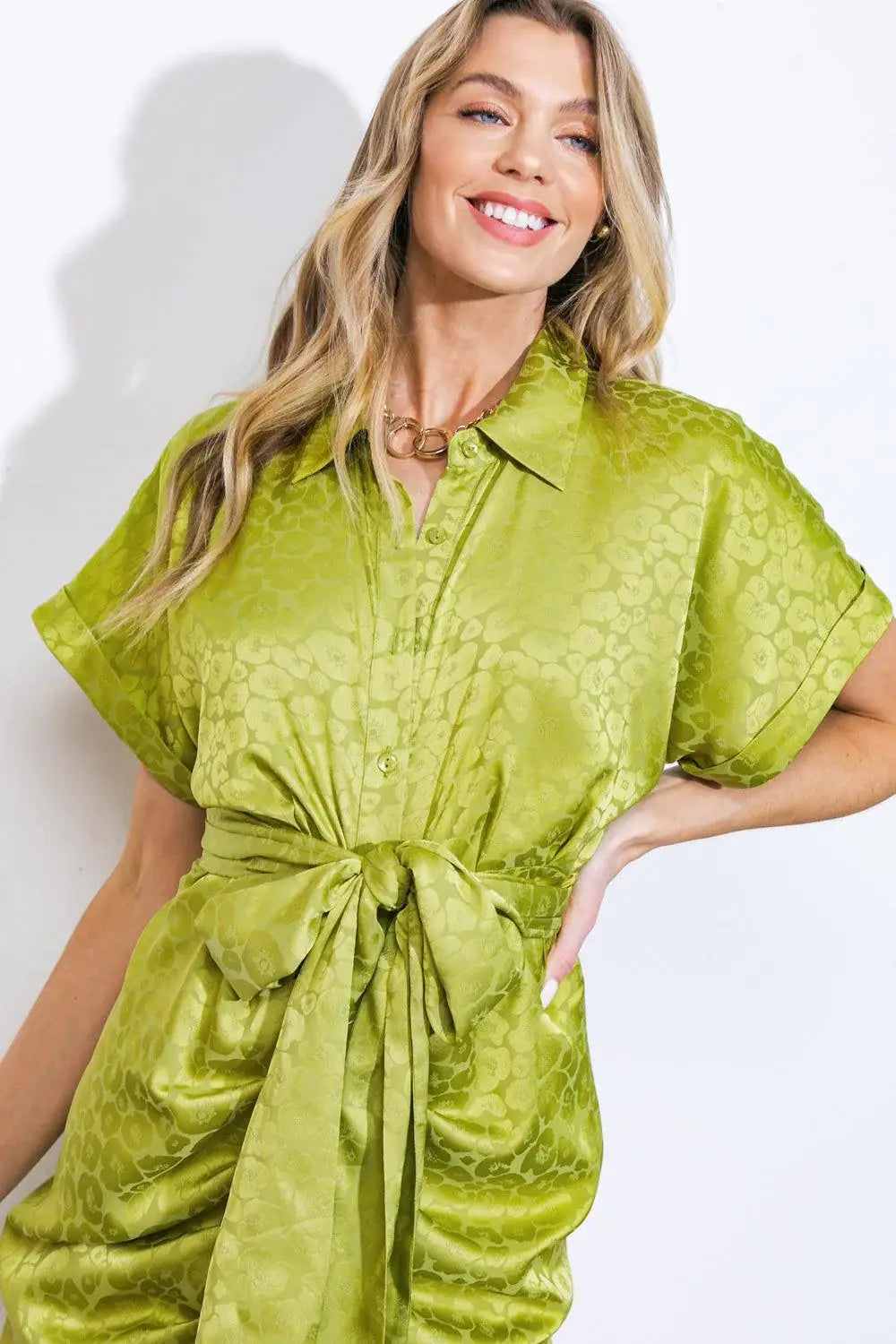 COMING TO MY SENSES WOVEN SATIN MIDI DRESS - Flying Tomato - Flyclothing LLC