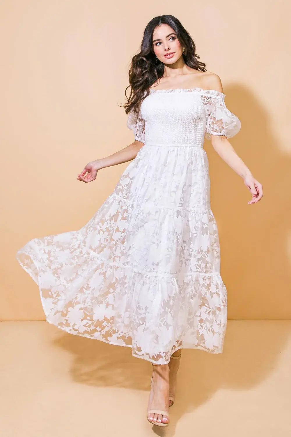 LOVE IN YOUR EYES WOVEN MIDI DRESS - Flying Tomato - Flyclothing LLC