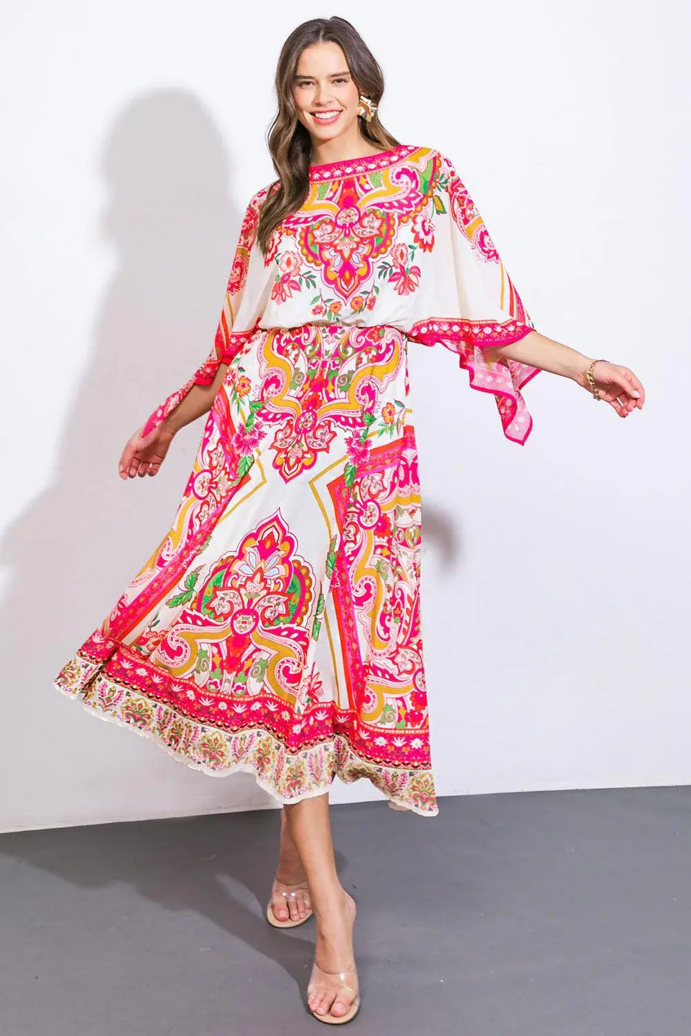 STUCK ON YOU WOVEN MIDI DRESS - Flying Tomato - Flyclothing LLC
