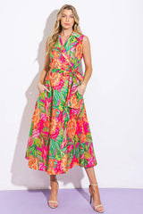 EVERYDAY DREAMS WOVEN MIDI DRESS - Flying Tomato - Flyclothing LLC