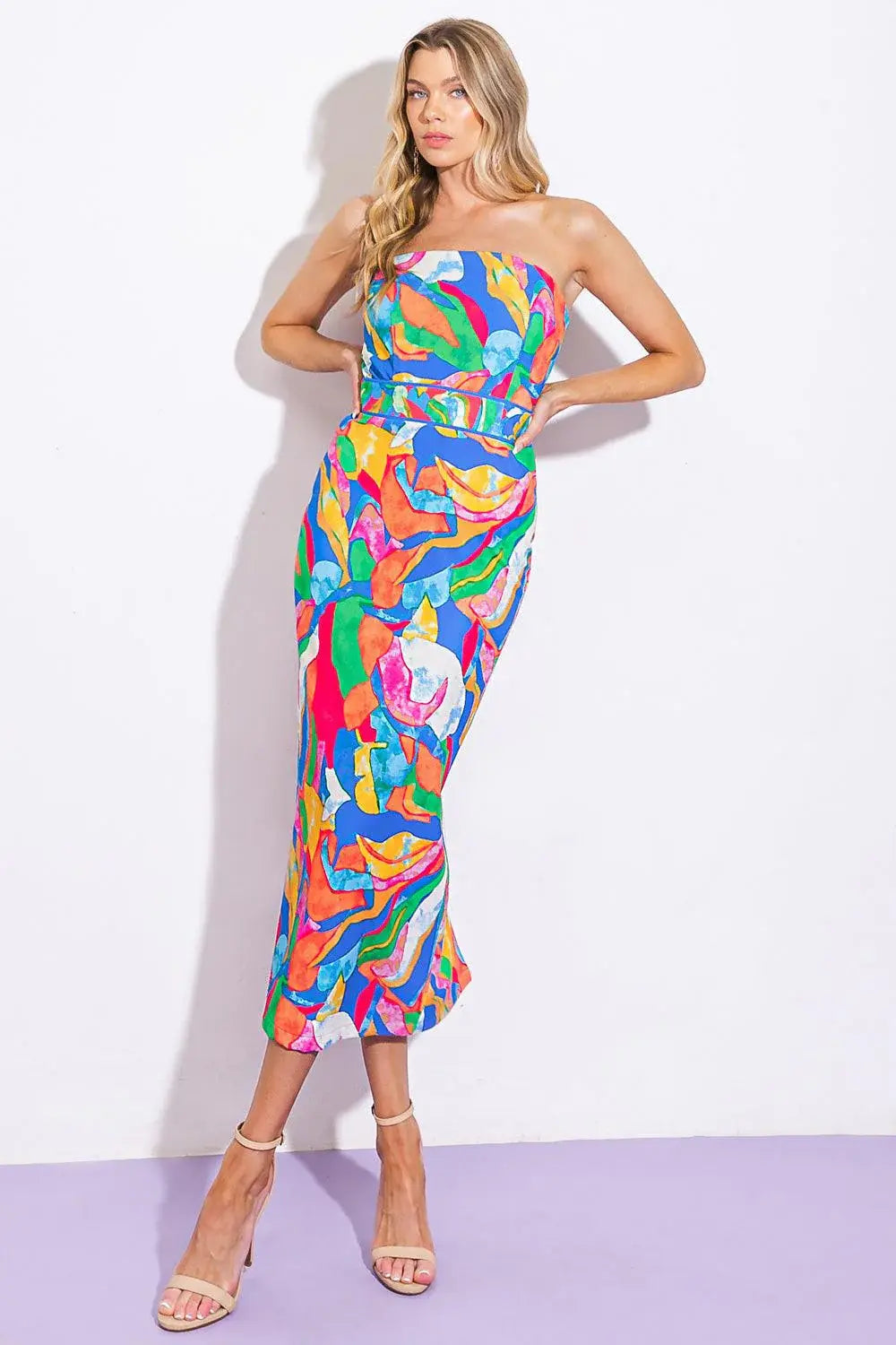 SEEKING SUN PONTI MIDI DRESS - Flying Tomato - Flyclothing LLC