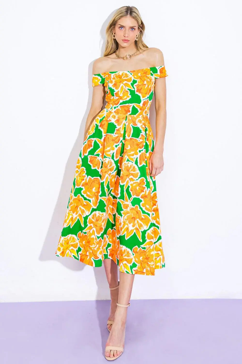 WHERE I WANT TO BE TWILL MIDI DRESS - Flying Tomato - Flyclothing LLC