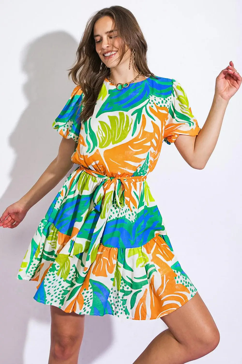 LISTEN TO THE MUSIC WOVEN MINI DRESS - Flying Tomato - Flyclothing LLC