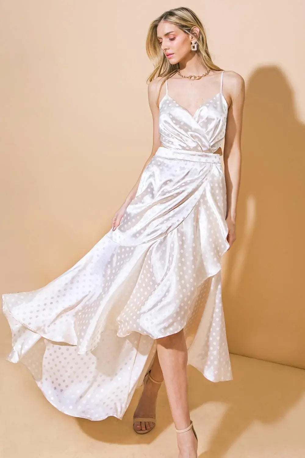 POETRY OF THE HEART WOVEN MIDI DRESS - Flying Tomato - Flyclothing LLC