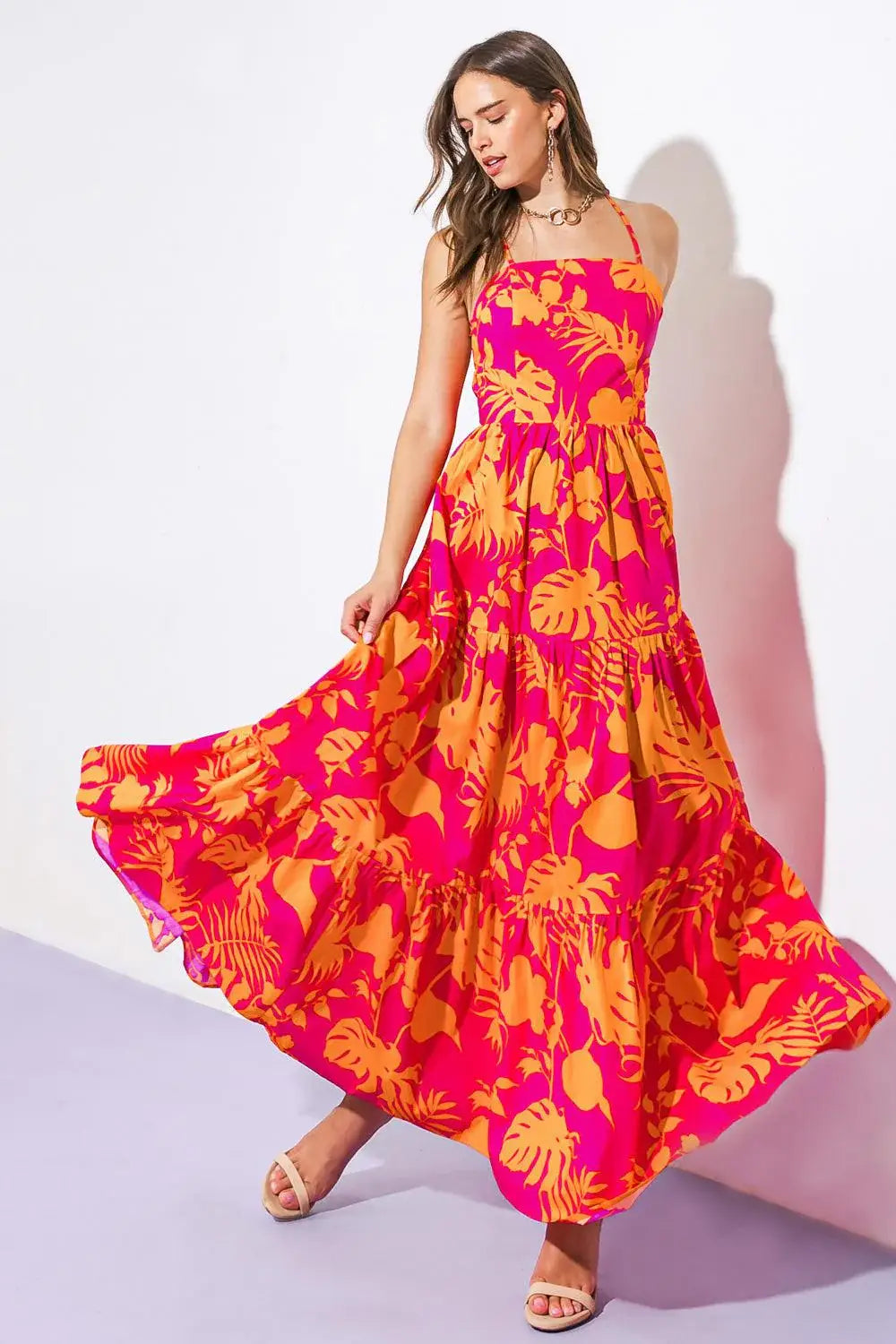 CLOSE TO YOUR HEART WOVEN MAXI DRESS - Flying Tomato - Flyclothing LLC