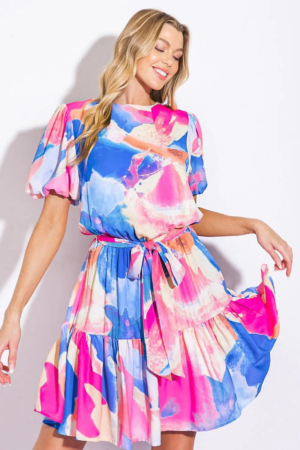 BAYSIDE BRUNCH WOVEN MINI DRESS - Flying Tomato - Flyclothing LLC