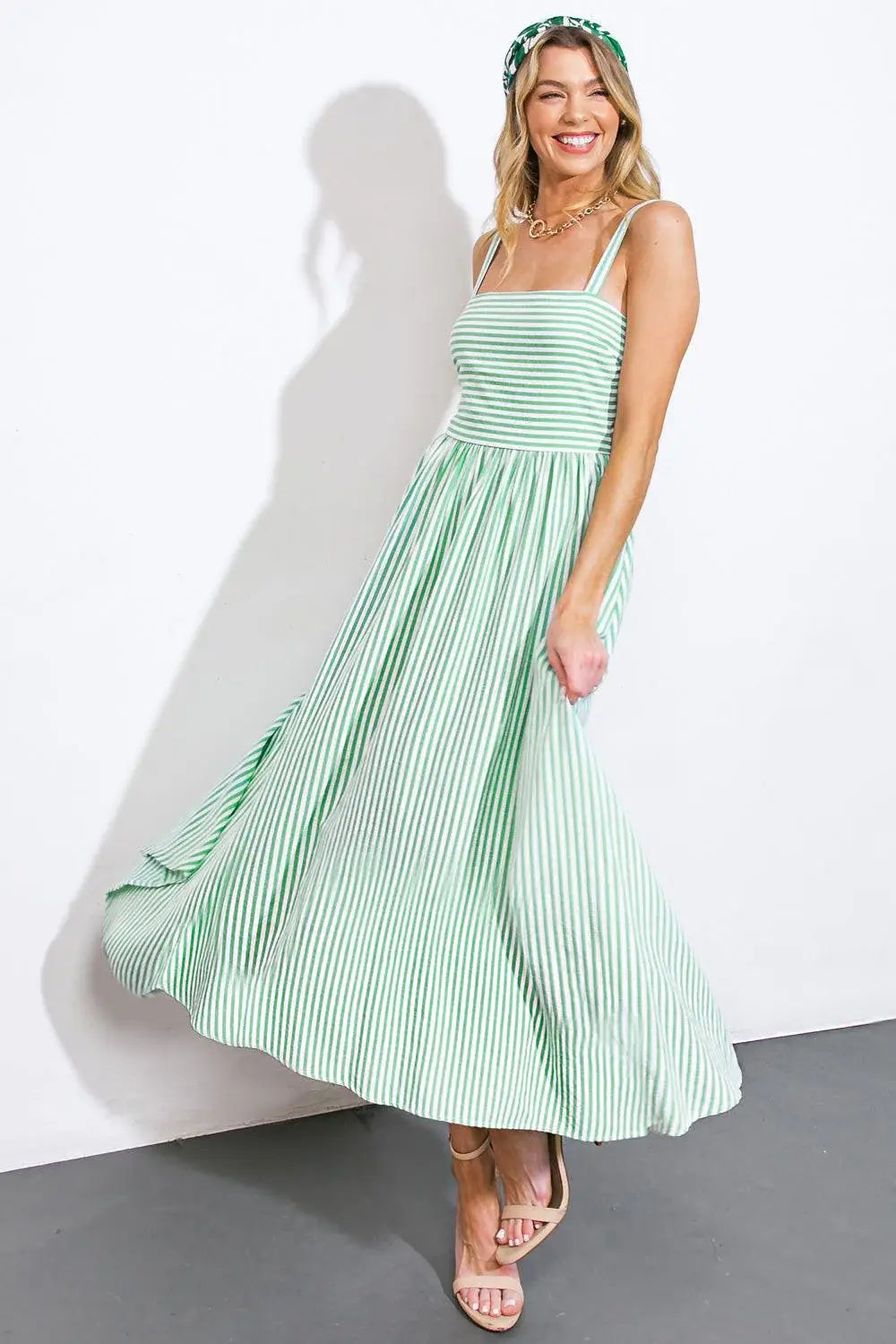 ATTRACTING LOOKS WOVEN MIDI DRESS - Flying Tomato - Flyclothing LLC