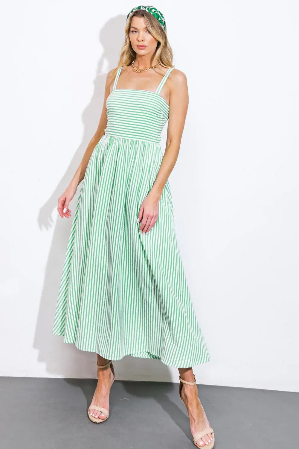 ATTRACTING LOOKS WOVEN MIDI DRESS - Flying Tomato - Flyclothing LLC