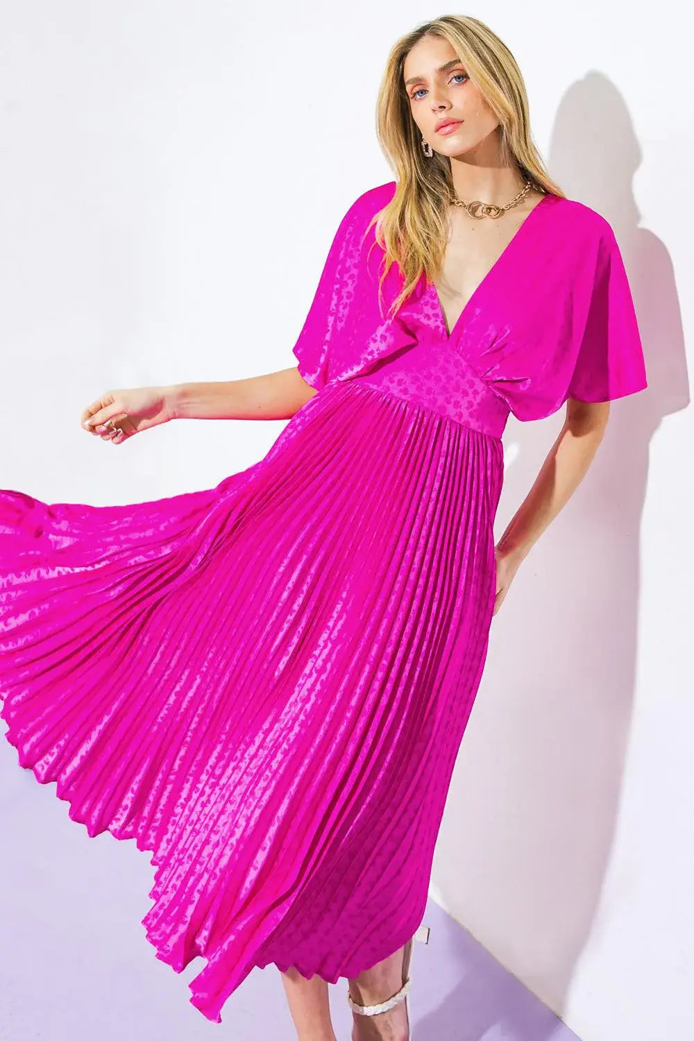 COWGIRL REPEAT SATIN MIDI DRESS - Flying Tomato - Flyclothing LLC