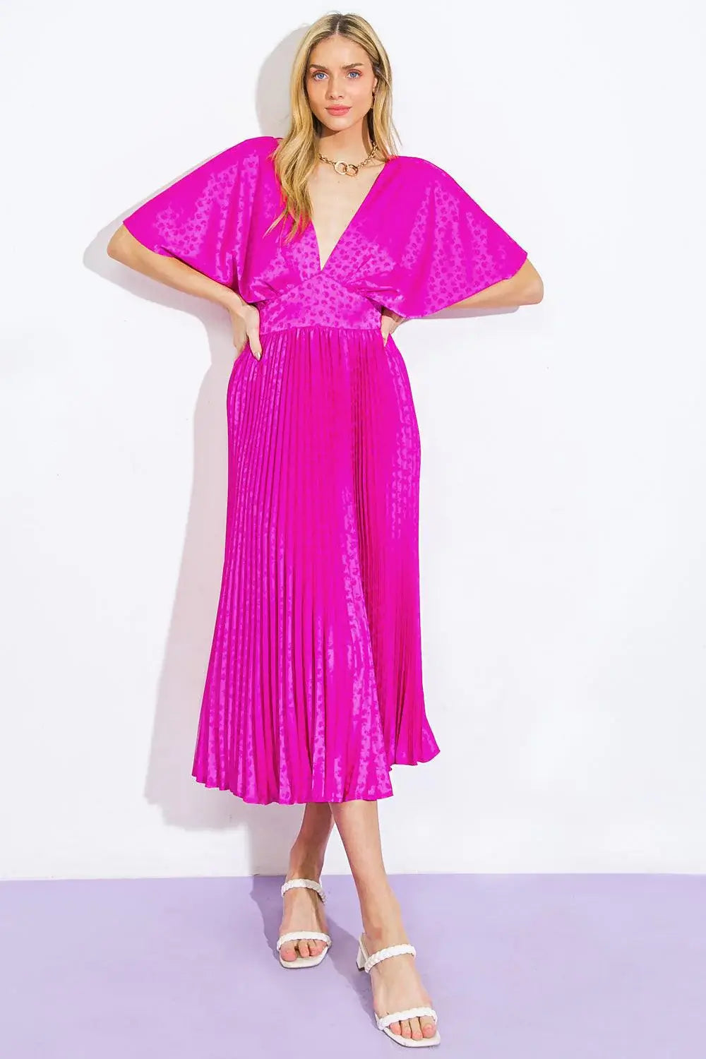 COWGIRL REPEAT SATIN MIDI DRESS - Flying Tomato - Flyclothing LLC