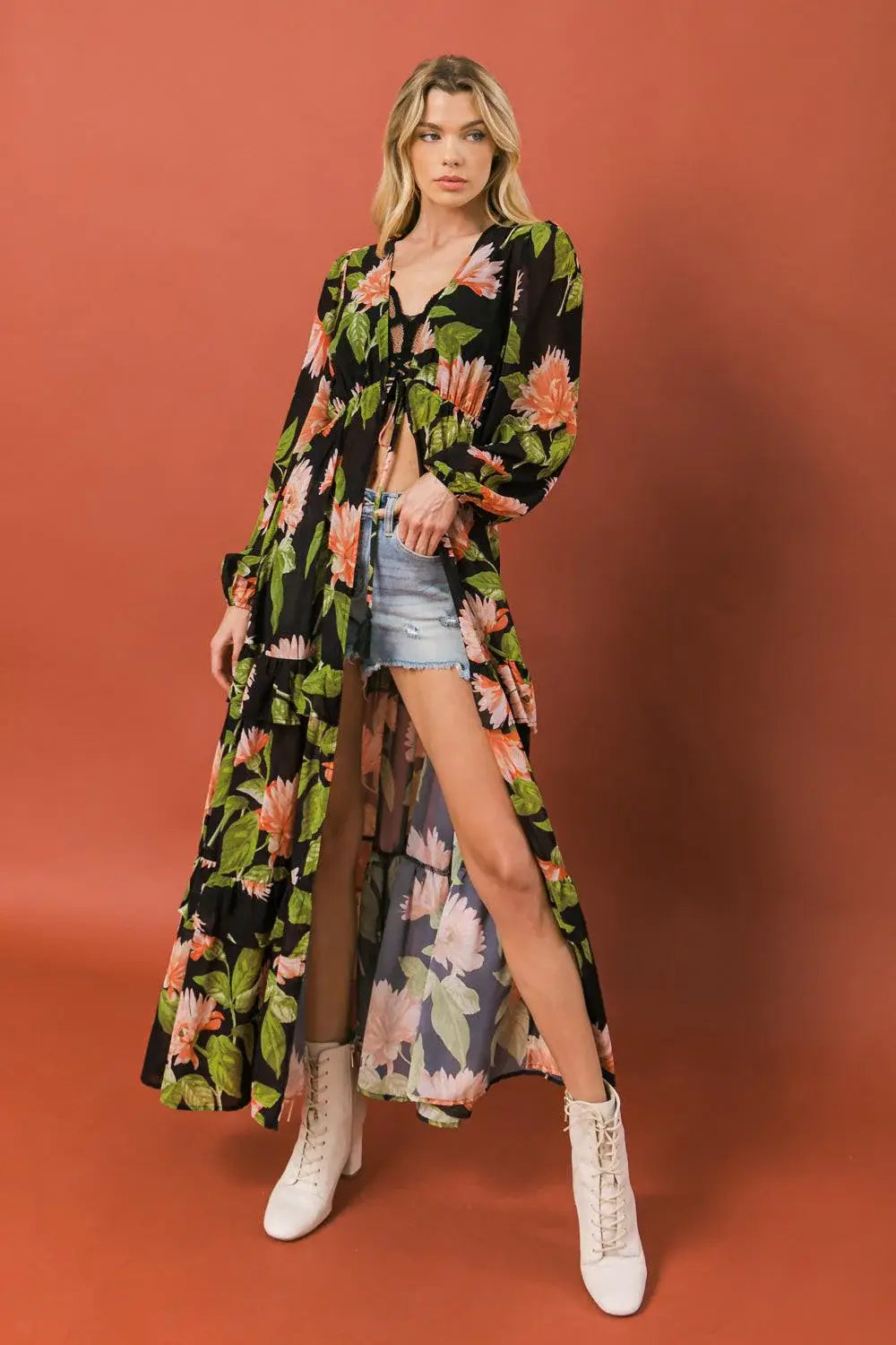 BEIN WITH THE BASICS WOVEN MAXI COVER UP - Flying Tomato - Flyclothing LLC