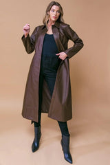 WHAT A WONDERFUL DAY LEATHER MIDI COAT - Flying Tomato - Flyclothing LLC