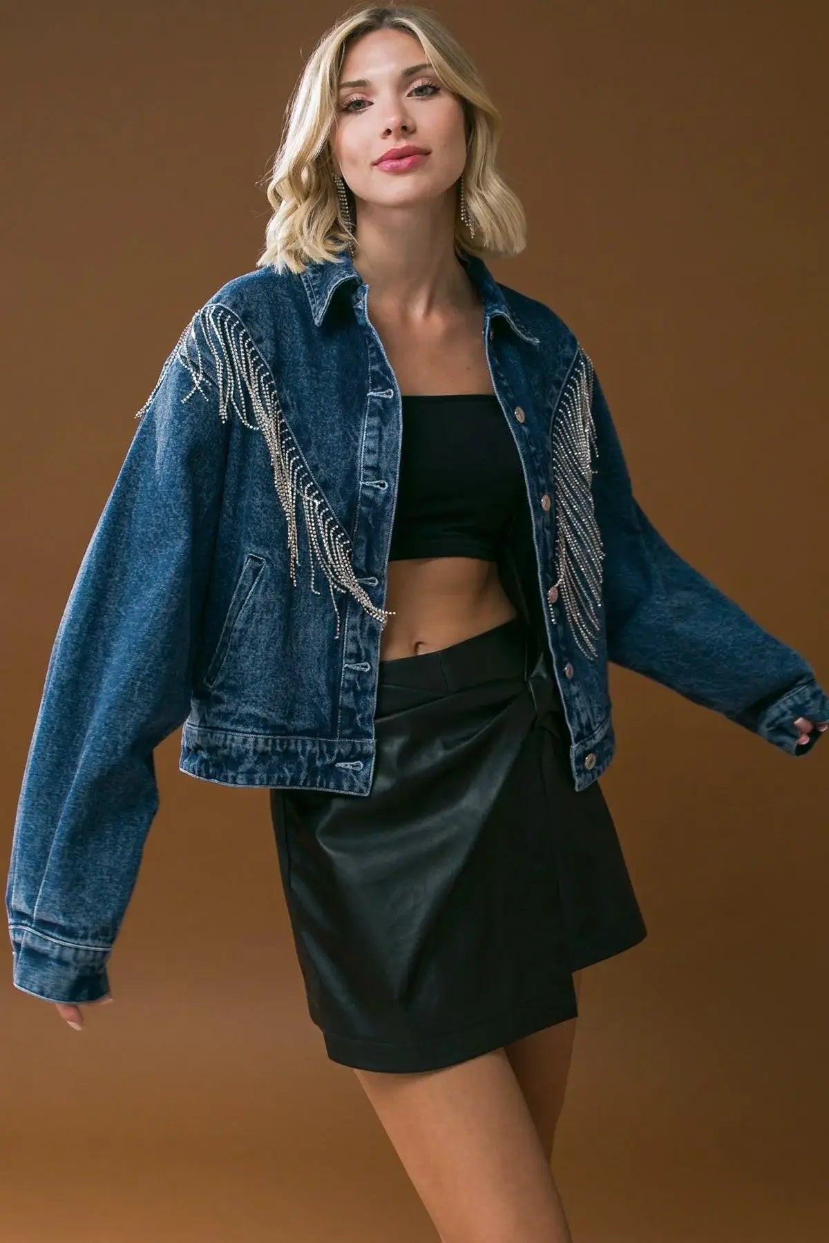 STUNNING EXCELLENCE WASHED DENIM JACKET - Flying Tomato - Flyclothing LLC