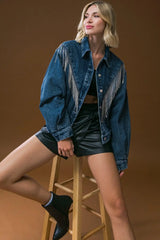 STUNNING EXCELLENCE WASHED DENIM JACKET - Flying Tomato - Flyclothing LLC