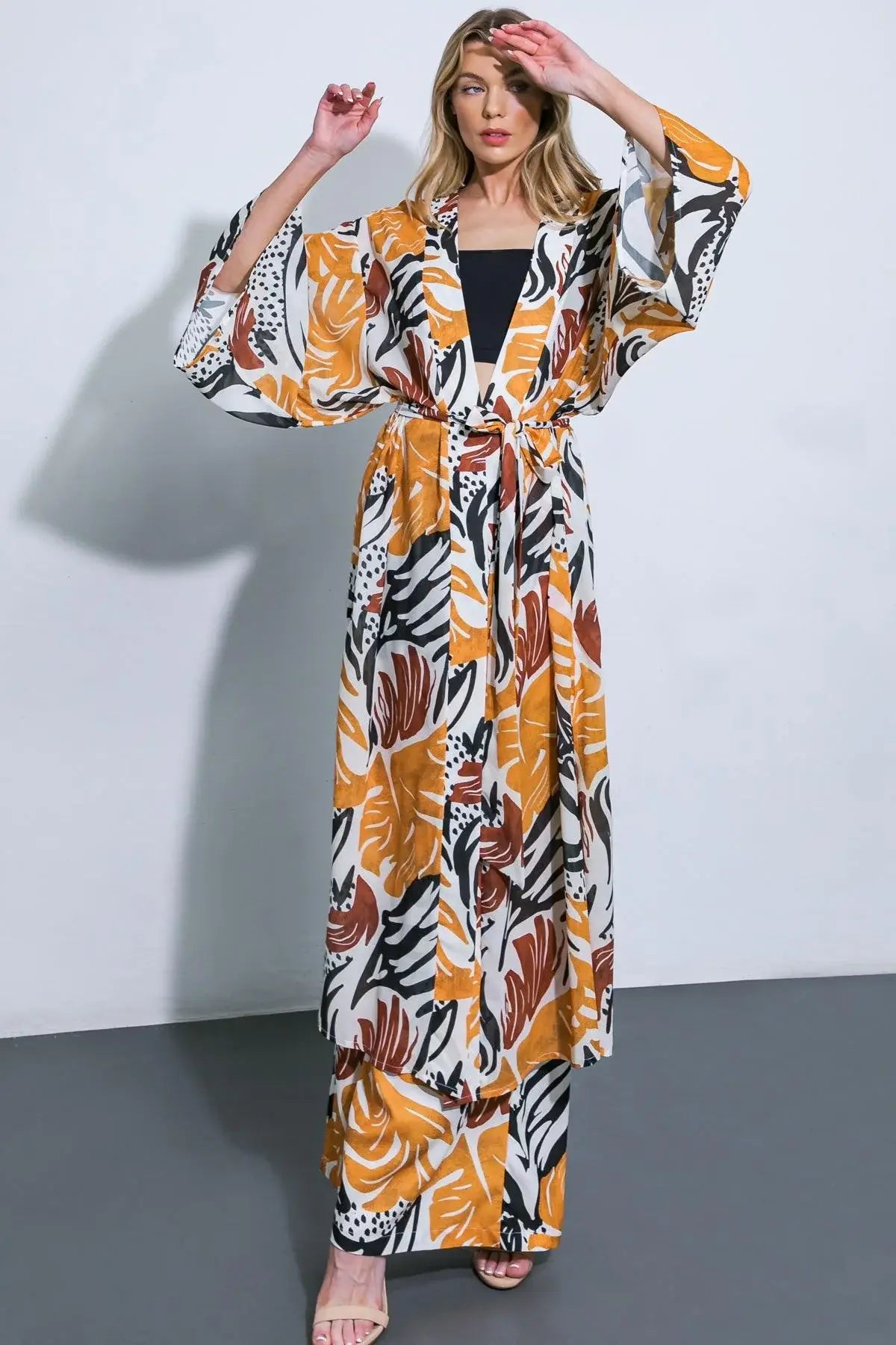 WHERE THE WIND WOVEN MIDI KIMONO - Flying Tomato - Flyclothing LLC