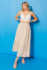 LOVELY MOOD WOVEN MIDI SKIRT - Flying Tomato - Flyclothing LLC