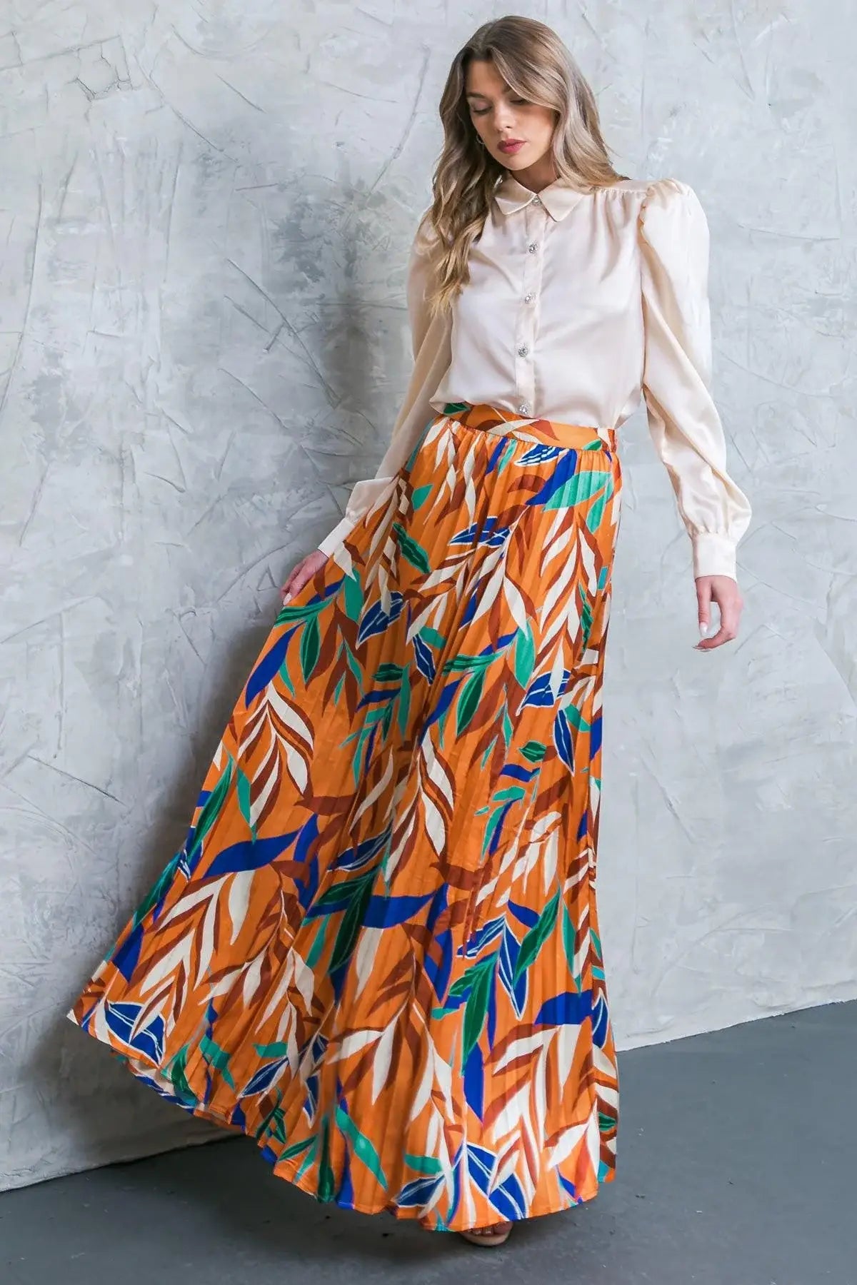 FEELS LIKE FALL WOVEN MAXI SKIRT - Flying Tomato - Flyclothing LLC
