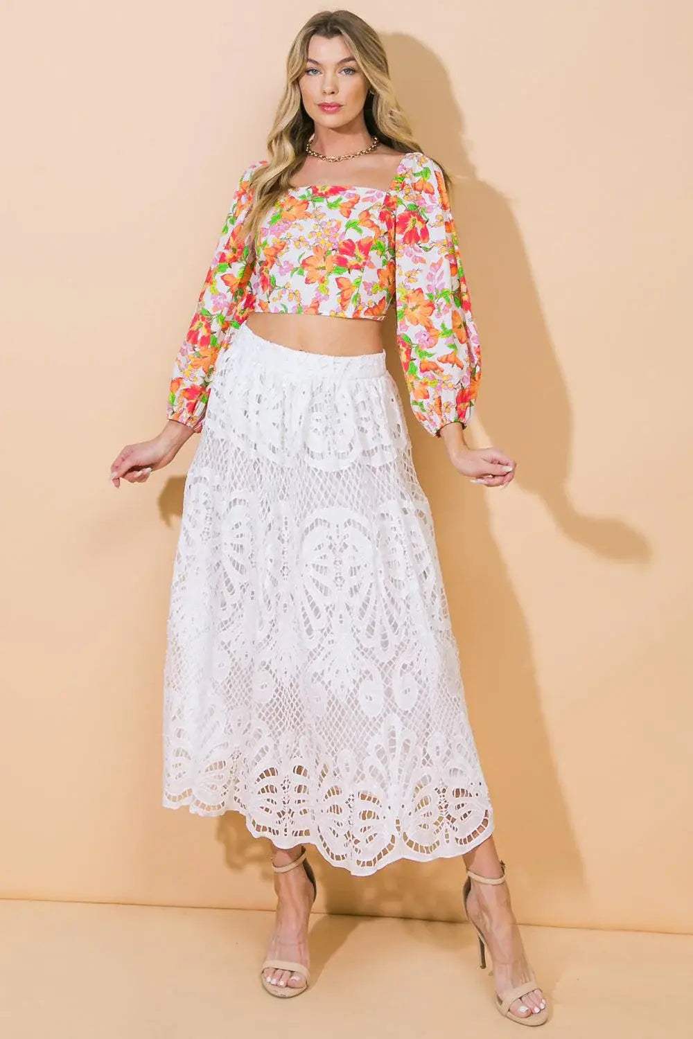 DREAMY NIGHTS WOVEN MIDI SKIRT - Flying Tomato - Flyclothing LLC