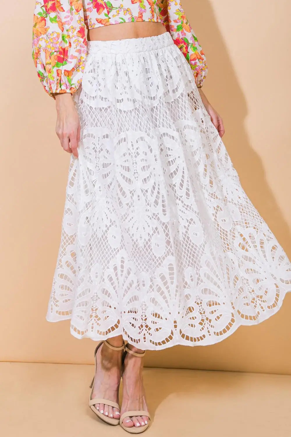 DREAMY NIGHTS WOVEN MIDI SKIRT - Flying Tomato - Flyclothing LLC