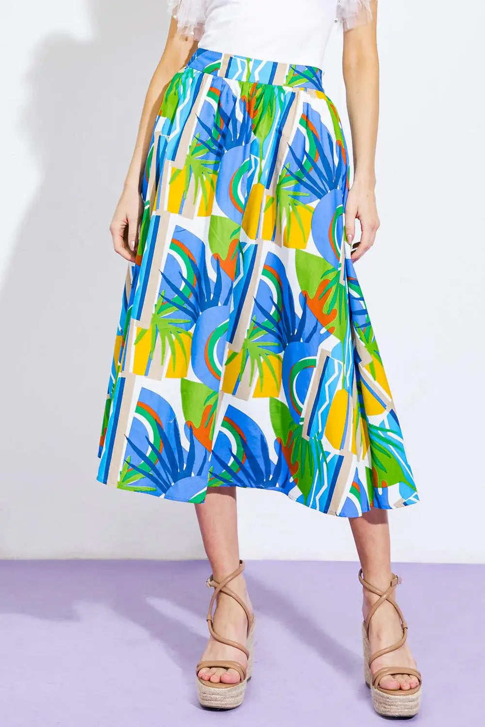 ARE WE THERE YET WOVEN MIDI SKIRT - Flying Tomato - Flyclothing LLC
