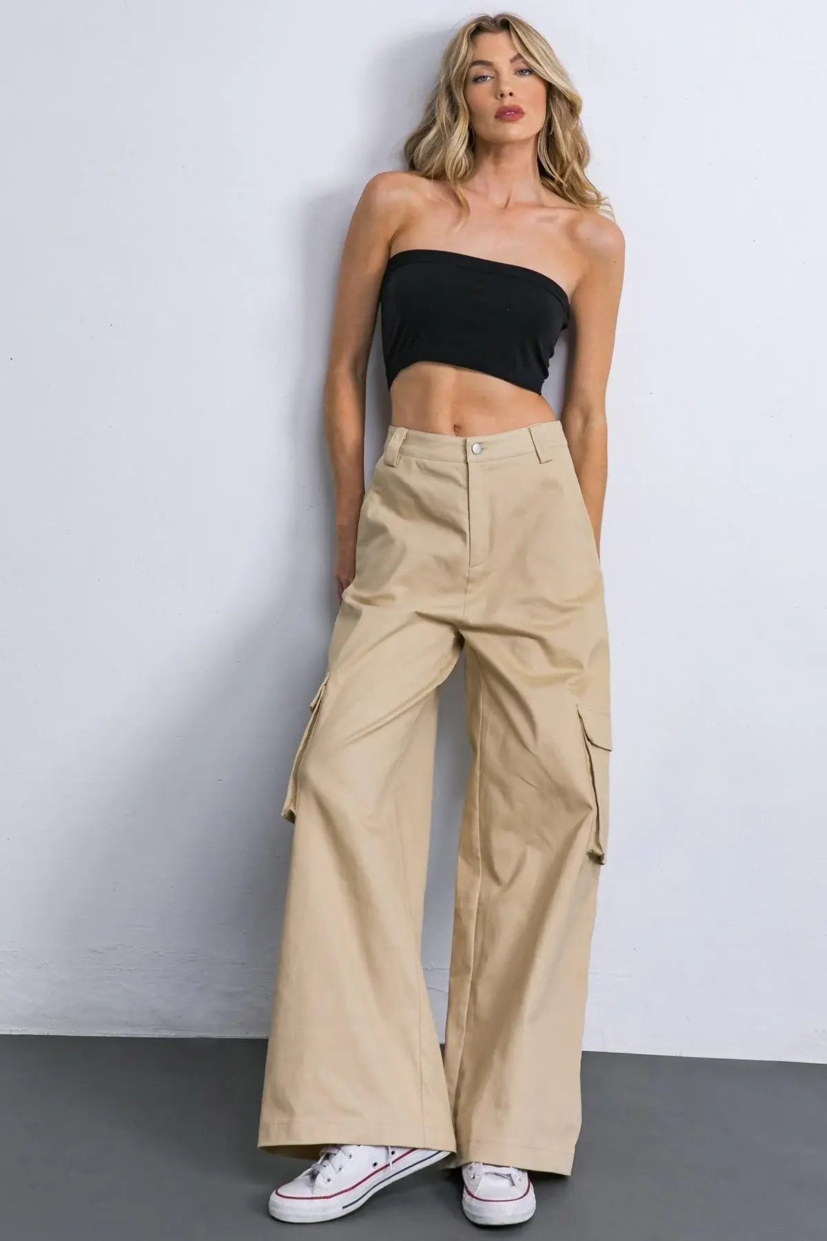 ADORABLE POSH WOVEN CARGO PANTS - Flying Tomato - Flyclothing LLC