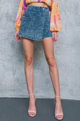 MOMENT MAKER ACID WASH SKORT - Flying Tomato - Flyclothing LLC