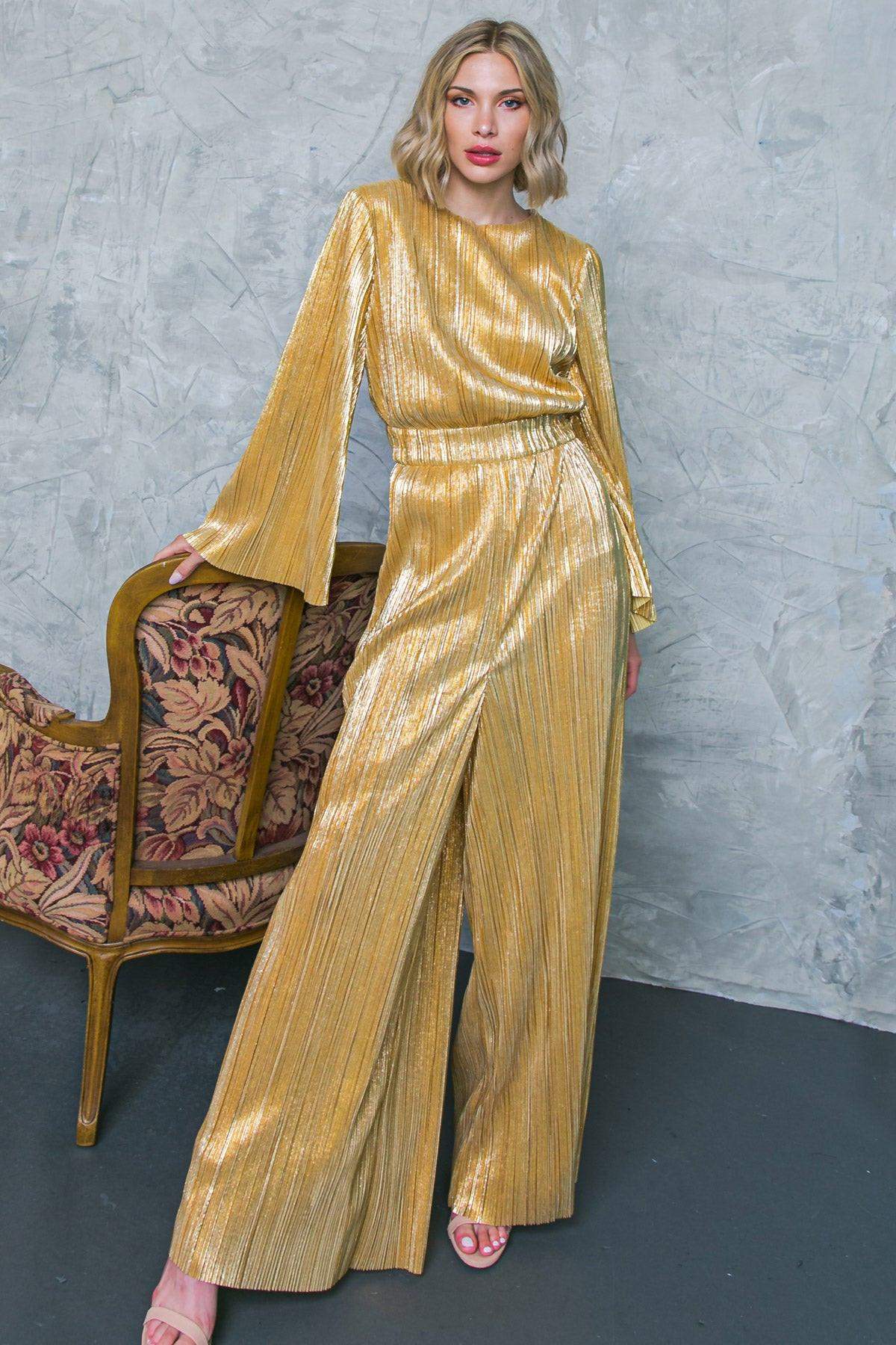 DARE TO DAZZLE PLISSE JUMPSUIT - Flying Tomato - Flyclothing LLC