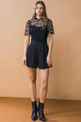 SHE'S ALL THAT WOVEN ROMPER - Flying Tomato - Flyclothing LLC