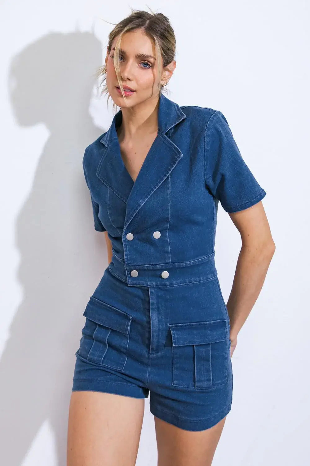 THIS ISN'T GOODBYE DENIM ROMPER - Flying Tomato - Flyclothing LLC