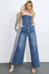 SKY FULL OF STARS DENIM JUMPSUIT - Flying Tomato - Flyclothing LLC