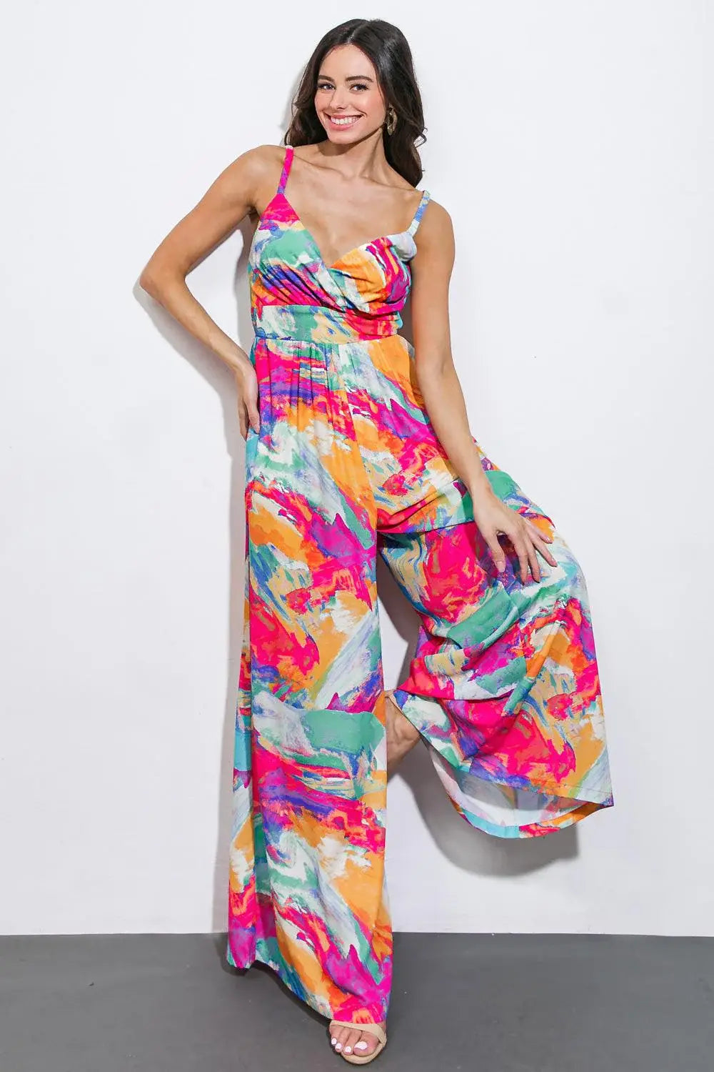 WANDERING AROUND WOVEN JUMPSUIT - Flying Tomato - Flyclothing LLC
