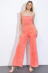 TOTALLY TRENDY TWILL JUMPSUIT - Flying Tomato - Flyclothing LLC