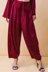 POWERFUL CHARM WOVEN SATIN PANTS - Flying Tomato - Flyclothing LLC